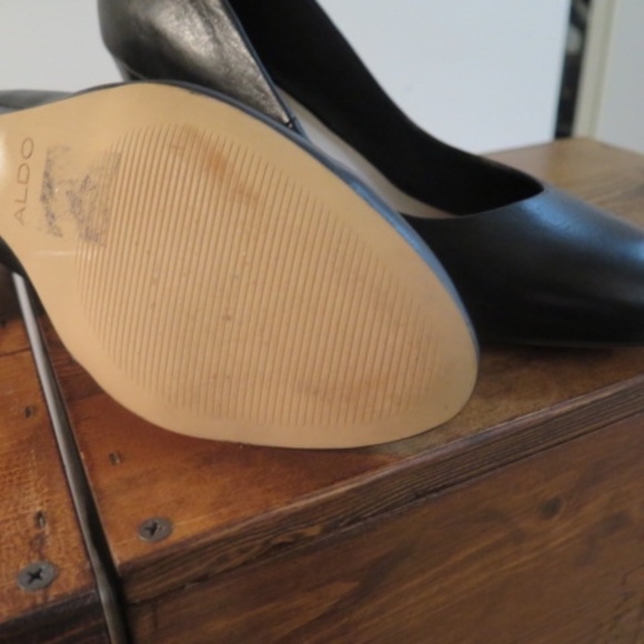 Black Leather Wedges - Picture 4 of 4